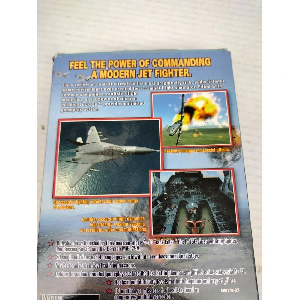 Lock On Modern Air Combat Strategic Jet Fighter War Game PC Game Tall Box CIB